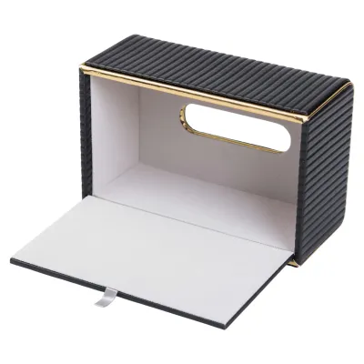 Салфетница из экокожи 20х13х9 см, черный Салфетница из экокожи 20х13х9 см, черный