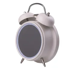 Настольные часы с будильником электронные с LED-экраном, белый