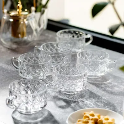 Набор чашек стеклянных 6 штук по 270 мл, crystal Набор чашек стеклянных 6 штук по 270 мл, crystal