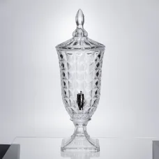 Лимонадница на ножке с краном 2 л из толстого стекла