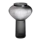 Декоративная ваза-фонарь Beisi стеклянная 30 см, серый