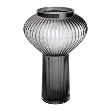 Декоративная ваза-фонарь Beisi стеклянная 30 см, серый