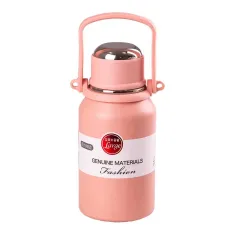 Термос Large 900 мл с винтовой крышкой и ручкой, розовый