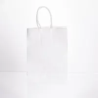 Подарунковий пакет крафтовий 15*8*21 см 12 штук в упаковці, білий