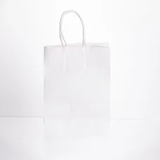 Подарочный пакет крафтовый 15*8*21 см 12 штук в упаковке, белый