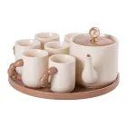 Чайный сервиз на 6 персон фарфоровый 8 предметов, мокко