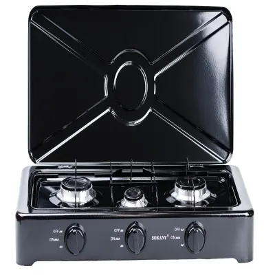 Настольная газовая плита трехконфорочная SOKANY SK-07003 для баллонного газа Настольная газовая плита трехконфорочная SOKANY SK-07003 для баллонного газа