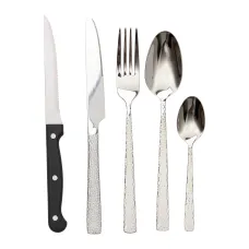 Набор столовых приборов из нержавеющей стали на 6 персон с органайзером, серебро