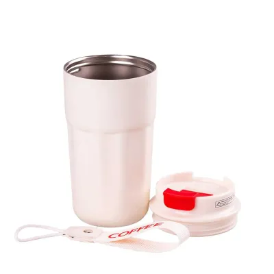 Термочашка 450 мл із защіпкою та колбою з нержавіючої сталі, бежевий