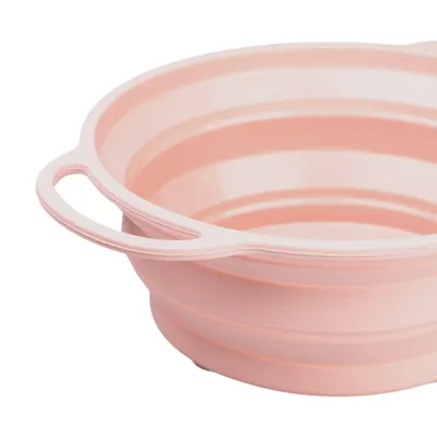 Друшляк силіконовий складаний об'ємом 2.6 літри, рожевий