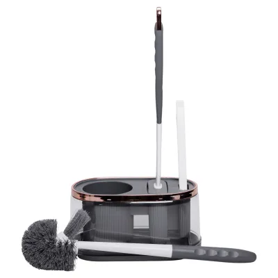 Набор аксессуаров для туалета с подставкой, темно-серый Набор аксессуаров для туалета с подставкой, темно-серый