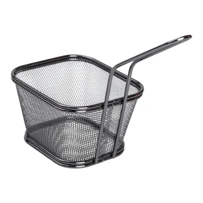 Кошик сервірувальний для фрі та снеків 13х11х7 см з гальванічним покриттям, чорний