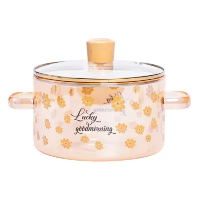 Кастрюля из боросиликатного стекла 1.5 л, коричневый