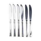 Набір столових ножів 6 штук з облямівкою, хром із золотом