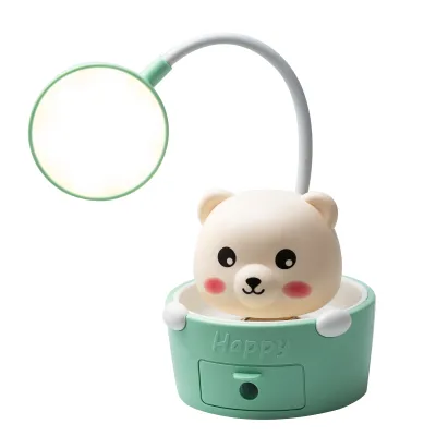 Детская настольная лампа Cute Pets с точилкой для карандашей, бирюзовый Детская настольная лампа Cute Pets с точилкой для карандашей, бирюзовый