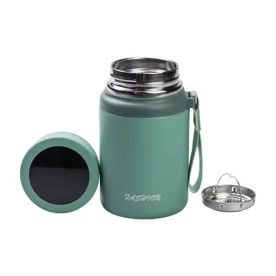 Термос Fashion 700 мл з датчиком температури та ситечком, оливковий Термос Fashion 700 мл з датчиком температури та ситечком, оливковий
