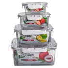 Набір контейнерів квадратних для зберігання 4 штуки, білий