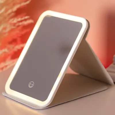 Косметическое зеркало-планшет с LED-подсветкой 19,5х13,5 см, ментоловый Косметическое зеркало-планшет с LED-подсветкой 19,5х13,5 см, ментоловый