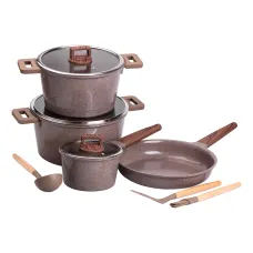 Набор посуды MGC 7 предметов с антипригарным покрытием 1,6/2/5,3/7 л, кофейный