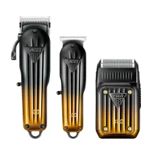 Набор для стрижки волос и бороды 3 в 1 VGR V-644 аккумуляторный, золотистый с черным