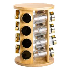 Набор емкостей для специй 16 баночек по 110 мл на деревянной подставке