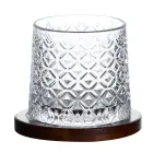 Стакан-доф для виски 300 мл с бамбуковой подставкой, ice flower