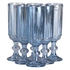 Набор бокалов для шампанского 6 штук по 160 мл, голубой