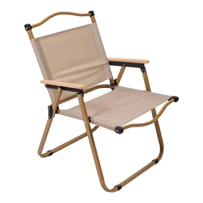 Стілець для кемпінгу складаний 46*54*75 см з алюмінієвим каркасом, бежевий