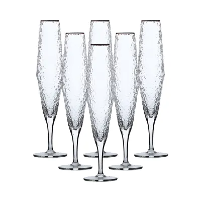 Набор бокалов для шампанского Stunning фактурных 6 штук по 250 мл, прозрачный