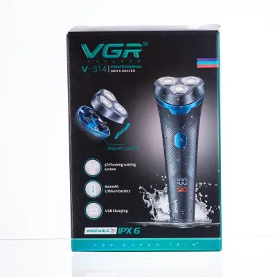 Електробритва VGR V-314 з LED-дисплеєм для сухого гоління, чорний Електробритва VGR V-314 з LED-дисплеєм для сухого гоління, чорний