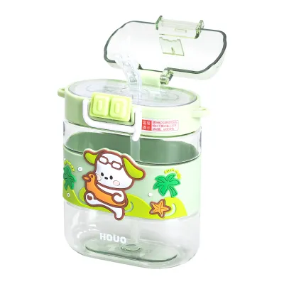 Детская бутылка для воды Hello Summer 560 мл с ремешком, зеленый Детская бутылка для воды Hello Summer 560 мл с ремешком, зеленый