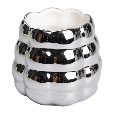 Набор десертных вилок и ложек с фарфоровой подставкой, серебристый Набор десертных вилок и ложек с фарфоровой подставкой, серебристый