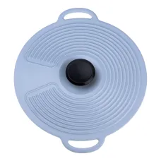 Крышка для посуды силиконовая универсальная диаметром 23 см, серый