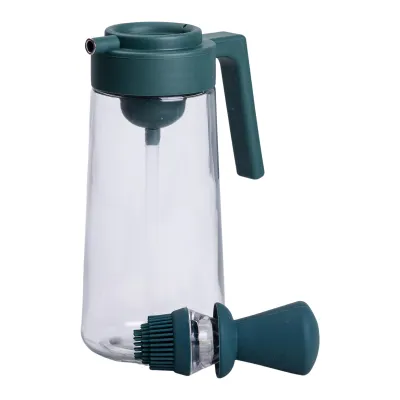 Бутылка для масла стеклянная 2 в 1 с пробкой и силиконовой кисточкой 550 мл, зеленый Бутылка для масла стеклянная 2 в 1 с пробкой и силиконовой кисточкой 550 мл, зеленый