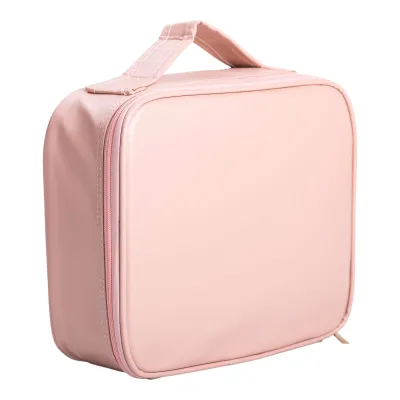 Косметичка-органайзер с LED-зеркалом 26х22х9 см из экокожи, розовый Косметичка-органайзер с LED-зеркалом 26х22х9 см из экокожи, розовый