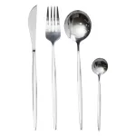 Набір столових приборів 24 предмети на 6 персон, матовий хром