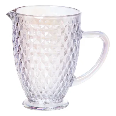 Глечик для напоїв 1,2 л рельєфний з товстого скла, rainbow