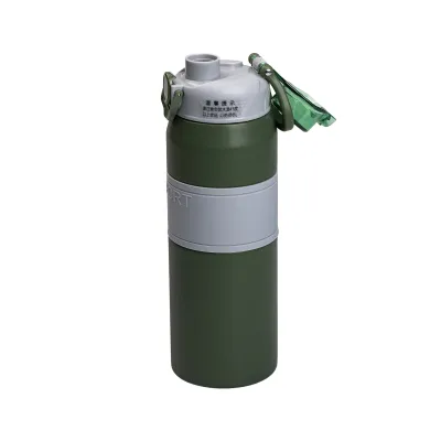 Термос Sport 800 мл з мундштуком і ручкою, зелений