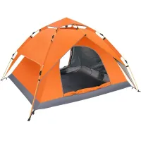 Палатка автоматическая на 2-4 человека 200*230*130 см двухслойная, оранжевый