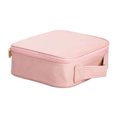 Косметичка-органайзер с LED-зеркалом 26х22х9 см из экокожи, розовый Косметичка-органайзер с LED-зеркалом 26х22х9 см из экокожи, розовый
