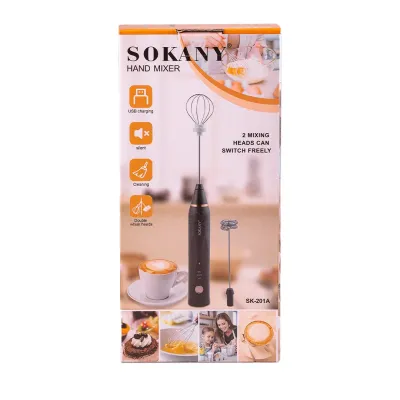 Капучинатор ручной Sokany SK-201A аккумуляторный, черный Капучинатор ручной Sokany SK-201A аккумуляторный, черный