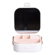 Мини-шкатулка для украшений Mini Box с зеркалом 9х9х3,8 см пластиковая, белый