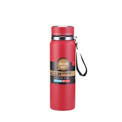 Термос Vacuum Sports 1 л с датчиком температуры и ситечком, красный