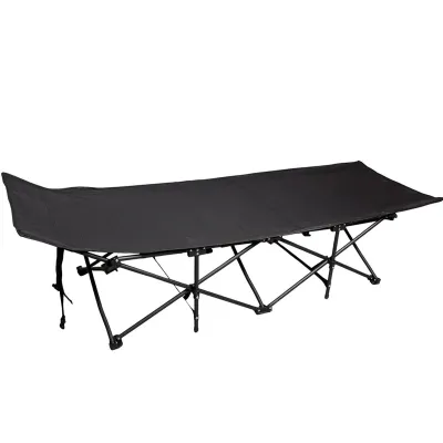 Розкладачка туристична 185*60*50 см зі сталевим каркасом, чорний