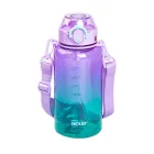 Бутылка для воды спортивная 1 л с мундштуком и ремешком, сиреневый