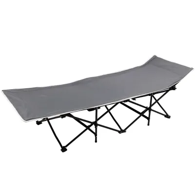 Розкладачка туристична 185*60*50 см зі сталевим каркасом, сірий
