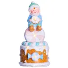 Новогодняя фигурка с подсветкой Малыш на тортике 10,5*10,5*20,5 см