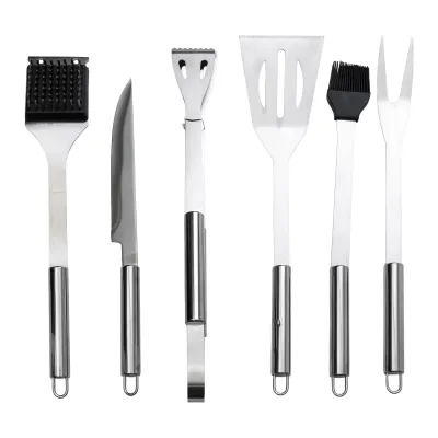 Набір аксесуарів для грилю та барбекю в чохлі 6 предметів Набір аксесуарів для грилю та барбекю в чохлі 6 предметів