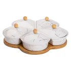 Менажница фарфоровая 5 секций на вращающейся подставке