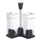 Набор для специй 2 штуки по 120 мл на подставке, белый